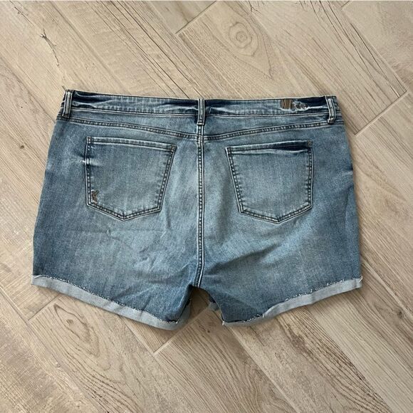 NEW Kut from the Kloth Katy boyfriend denim raw hem cuffed jean shorts new 20W - Picture 3 of 10